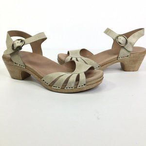 Dansko Marlow Oyster Washed Leather Sandals